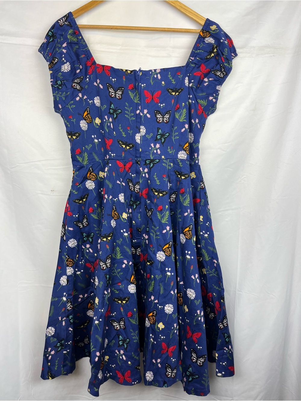 ModCloth x Collectif Pin-Up Butterfly Floral 1950s Swing Dress Size 20uk pockets - Picture 4 of 6